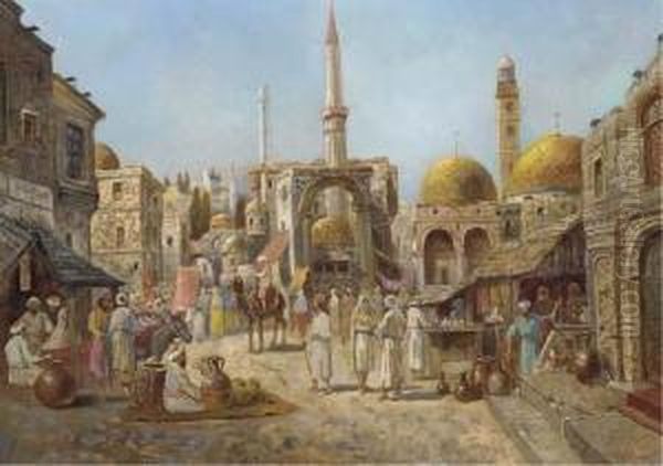 Enel Souk Oil Painting by Juan Jose Garate Y Clavero