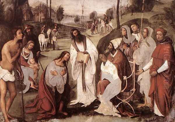 Conversion of St Valerian 1505-06 Oil Painting by Lorenzo Costa