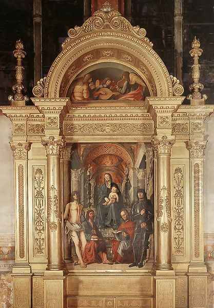 Madonna and Saints 1492 Oil Painting by Lorenzo Costa