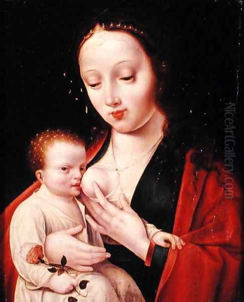 The Virgin Breastfeeding the Infant Christ Oil Painting by Joos Van Cleve