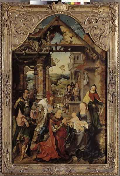 Adoration of the Magi, c.1513 Oil Painting by Joos Van Cleve