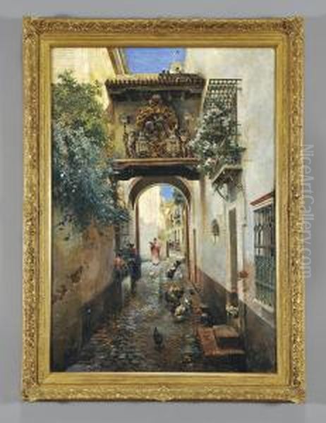 Garcia Y Rogriguez Manuel Porta Di Siviglia Oil Painting by Manuel Garcia y Rodriguez