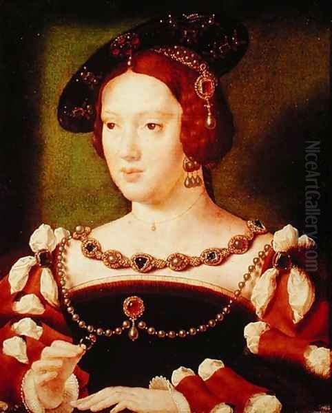 Portrait of Eleanor of Hapsbourg (1498-1558) Oil Painting by Joos Van Cleve