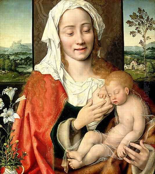 Madonna and Child, c.1525-30 (detail) Oil Painting by Joos Van Cleve