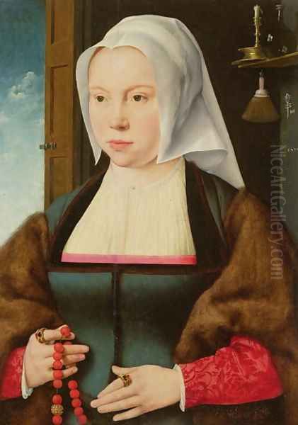 Portrait of an Unknown Lady, 1527 Oil Painting by Joos Van Cleve