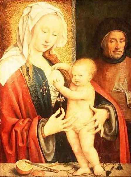 The Holy Family 2 Oil Painting by Joos Van Cleve