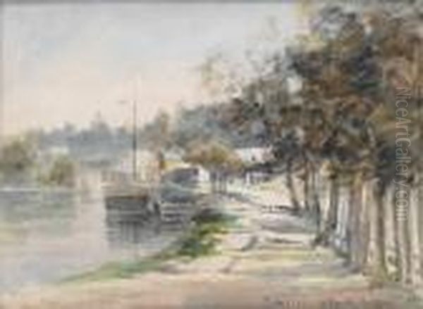 Motiv Fran Bougival Oil Painting by Anna Gardell-Ericson