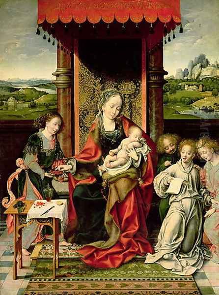 The Virgin and Child with Angels Oil Painting by Joos Van Cleve