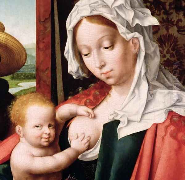 The Holy Family, c.1520 (detail) Oil Painting by Joos Van Cleve