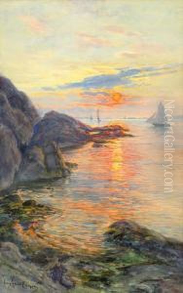 Marstrand I Solnedgang Oil Painting by Anna Gardell-Ericson