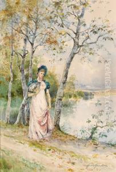 Pa Promenad Oil Painting by Anna Gardell-Ericson