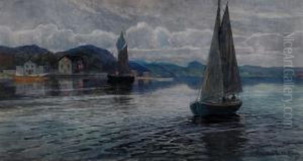 Mansken Over Marstrand Oil Painting by Anna Gardell-Ericson