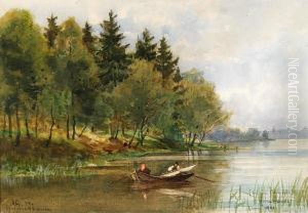 Par I Roddbat Oil Painting by Anna Gardell-Ericson