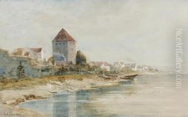 Sicht Auf Eine Ortschaft An Der Schwedischen Kuste. Oil Painting by Anna Gardell-Ericson