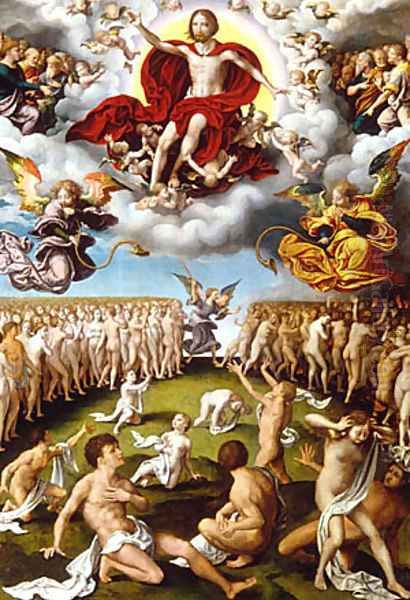 The Last Judgment ca 1520 Oil Painting by Joos Van Cleve