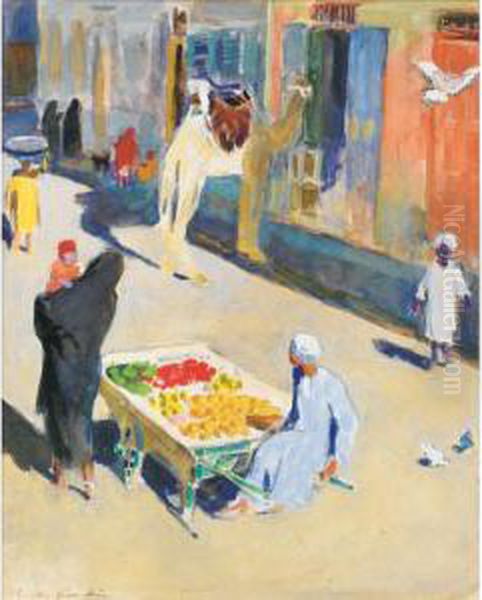 Le Marchand De Fruits Oil Painting by Du Raoul Gardier