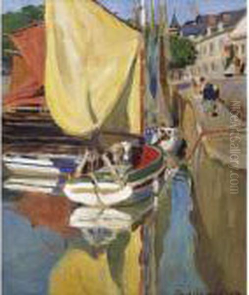 Bateaux Au Port Oil Painting by Du Raoul Gardier