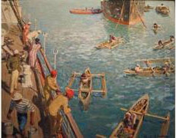 Arrivee Dans Le Port Oil Painting by Du Raoul Gardier