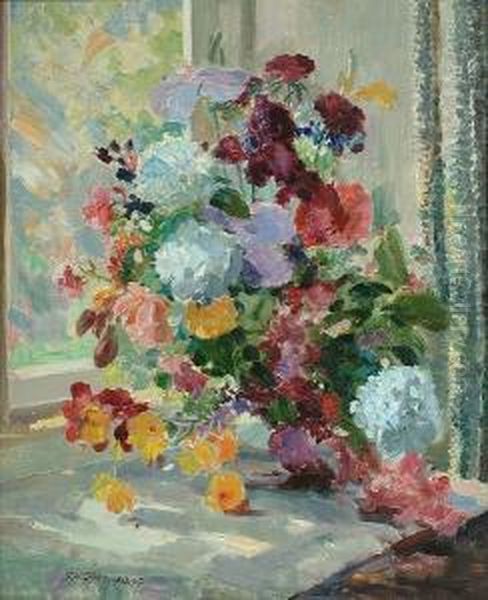 Still Life Of Summer Flowers by Stanley Horace Gardiner