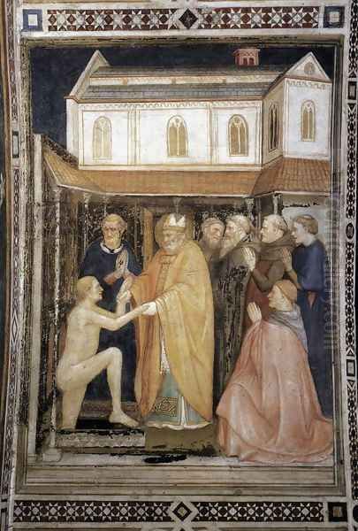 St Stanislas Raises a Body from the Death c. 1338 Oil Painting by Puccio Capanna