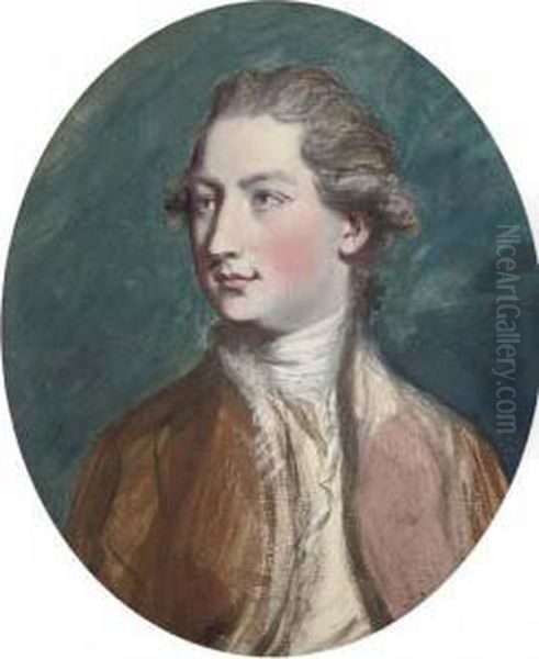 Portrait Of A Gentleman, Bust-length, In A Red Coat Oil Painting by Daniel Gardner