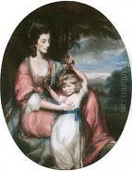 Portrait Of A Lady And Child Oil Painting by Daniel Gardner