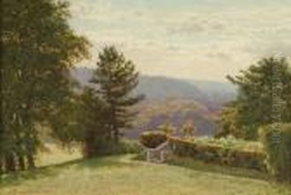 View Over A Wooded Landscape Oil Painting by William Biscombe Gardner