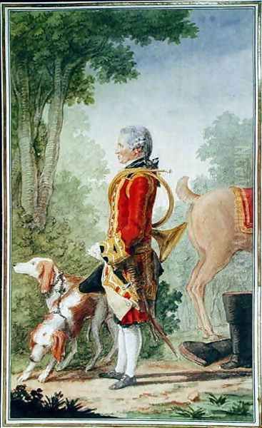 Monsieur de Bois-Massot, huntsman to the Duke of Orleans in Hunting Costume, 1764 Oil Painting by Louis Carrogis Carmontelle