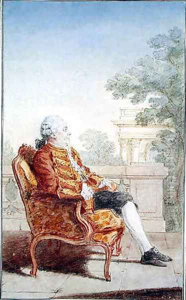 Gerard Binet (1700-80) Baron de Marchais, 1760 Oil Painting by Louis Carrogis Carmontelle