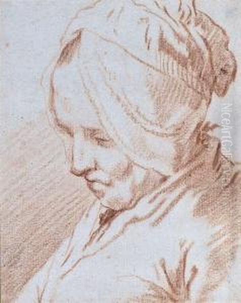 Portrait Of An Old Lady, Bust-length, Wearing A Bonnet Oil Painting by Jan-Anton Garemyn