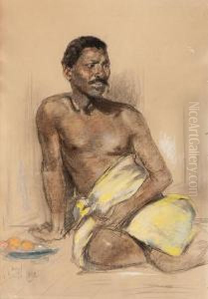 Seated Man Oil Painting by Salomon Garf