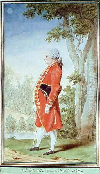 Edme-Francois d'Estrez, Chevalier de Marnay, servant to the duc d'Orleans, 1769 Oil Painting by Louis Carrogis Carmontelle