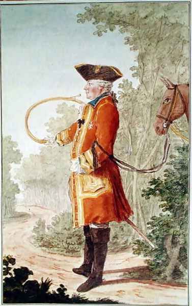 Bailli of Champignelles, huntsman to the Duke of Orleans in Hunting Costume, 1764 Oil Painting by Louis Carrogis Carmontelle