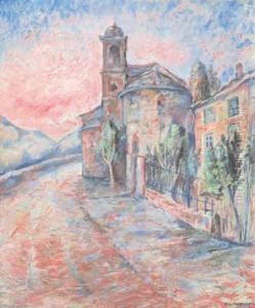 Chiesina Di Liguria Oil Painting by Alfredo Ubaldo Gargani