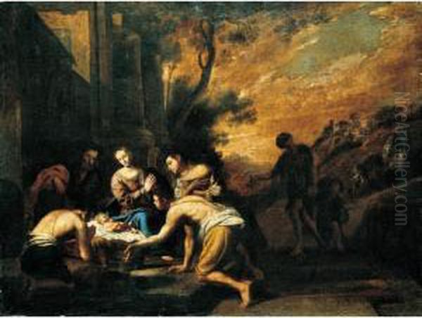 The Adoration Of The Shepherds Oil Painting by Domenico Gargiulo