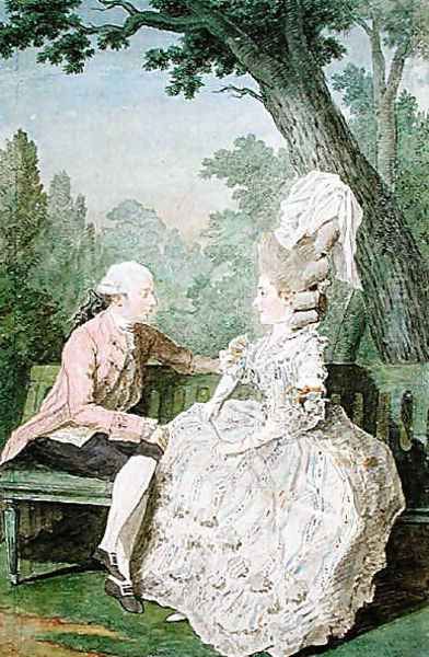 The Marquis and Marquise de Montsoreau, 1780 Oil Painting by Louis Carrogis Carmontelle