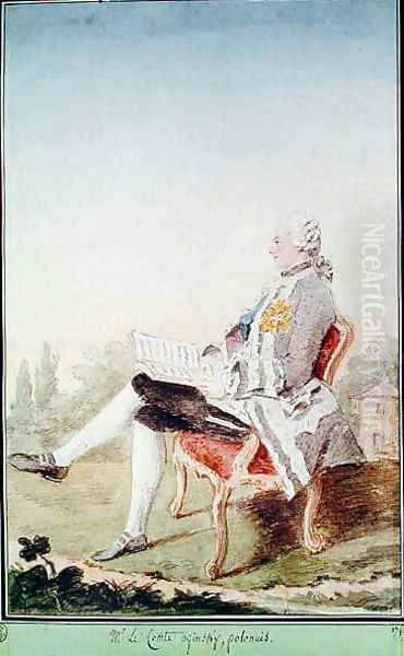 Count Michel Oginski, Aide de Camp to the Duke of Orleans, 1759 Oil Painting by Louis Carrogis Carmontelle