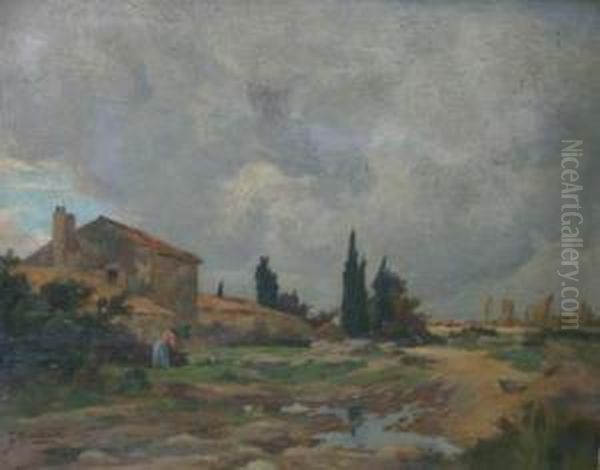 < Paysage Du Midi >. Oil Painting by Joseph Garibaldi