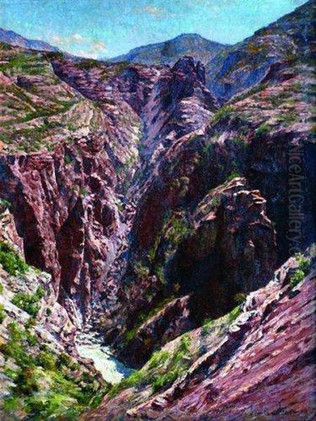 Les Gorges Du Cians Oil Painting by Angelo Garino