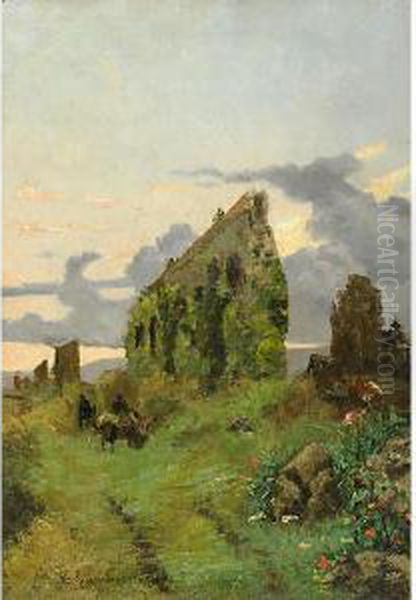 Paesaggio Romano Oil Painting by Angelo Garino