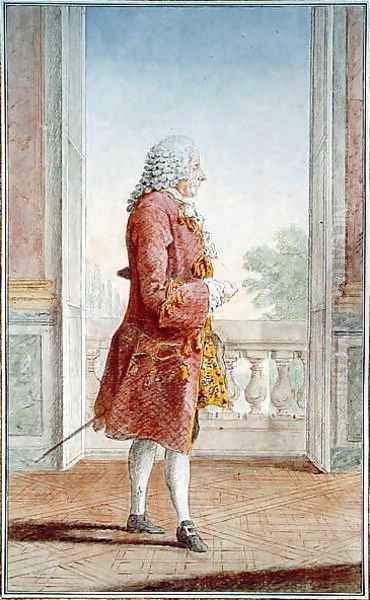 Francois Augustin Paradis de Montcrif, secretary to the Queen Marie Leczinska (1687-1770) Oil Painting by Louis Carrogis Carmontelle