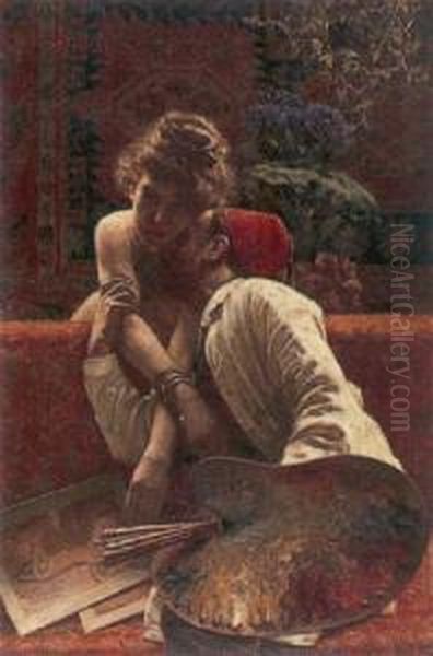 The Painter And His Muse Oil Painting by Angelo Garino