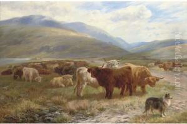 Waiting For The Drovers Oil Painting by Henry Garland