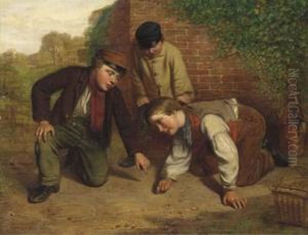 The Game Of Marbles Oil Painting by Henry Garland