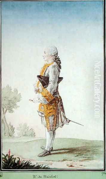 Monsieur Pidansat de Mairobert, 1760 Oil Painting by Louis Carrogis Carmontelle