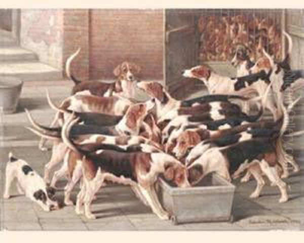 Hursley Hounds Oil Painting by Valentine Thomas Garland