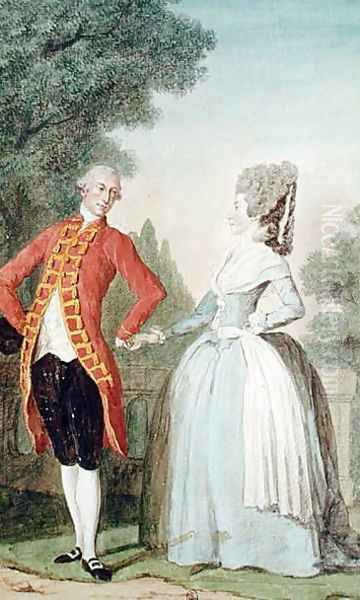 Monsieur de Reuilly and Madame de Montreal Oil Painting by Louis Carrogis Carmontelle