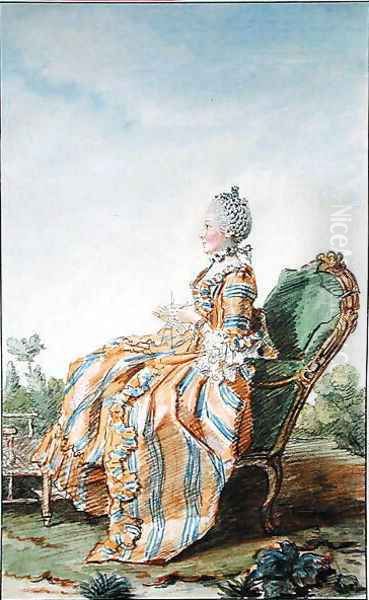 Madame de Charmilly, 1760 Oil Painting by Louis Carrogis Carmontelle