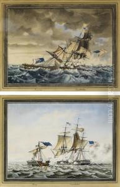 The End Of The Action Between U.s.s. Oil Painting by Ambroise-Louis Garneray