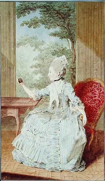 Mademoiselle Gamache (b.c.1729) Countess of Forbach, Duchess of Deux-Ponts, 1769 Oil Painting by Louis Carrogis Carmontelle